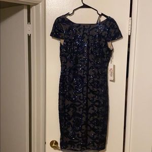 NWT Calvin Klein sequined navy dress